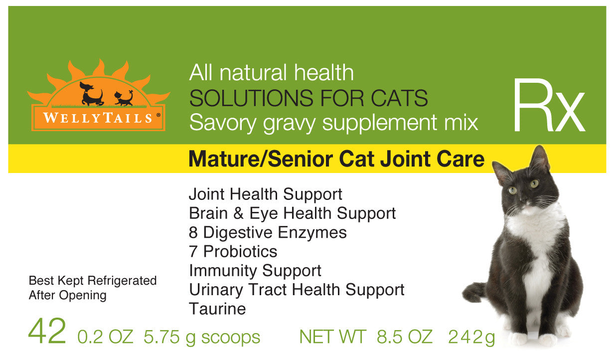 WellyTails Senior Mature Cat Nutritional Supplement for Joint and Urinary Tract Health - WellyTails Inc.