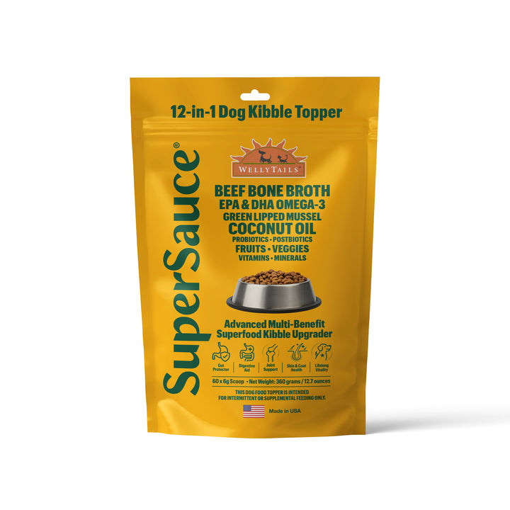 WellyTails SuperSauce 12-In-1 Multifunctional Kibble Topper Powder Dog 60 Scoops - 12.7 oz. (360g)