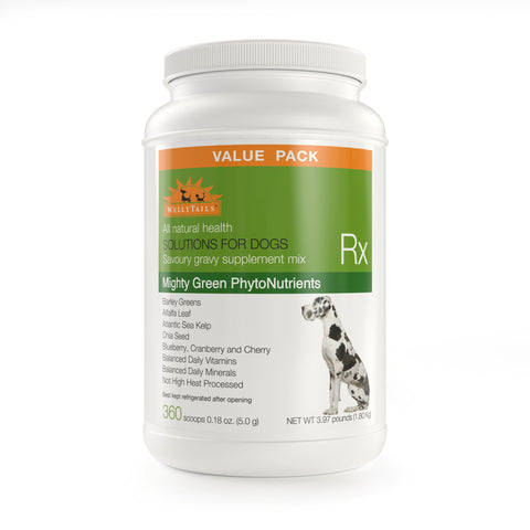 WellyTails Mighty Green Fitonutrientes más vitaminas y minerales Dog Rx