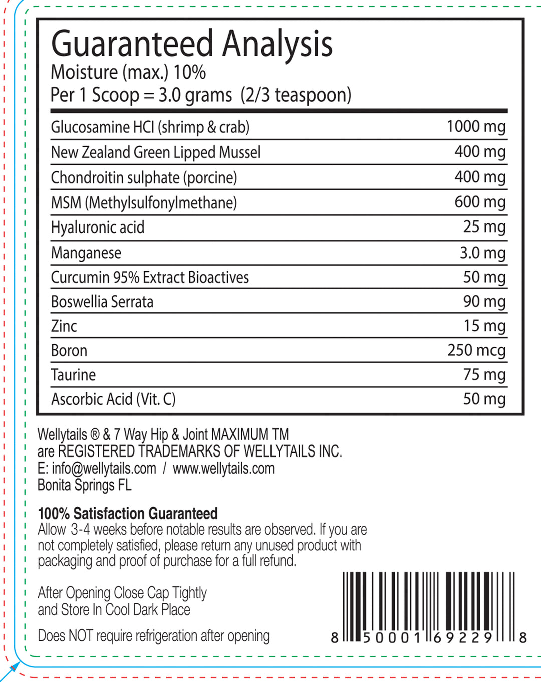 Suplemento hipoalergénico para articulaciones de perro máximo de cadera y articulación de 7 vías fabricado en CANADÁ