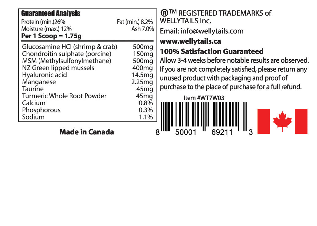 HYPOALLERGENIC 7 WAY HIP & JOINT MAXIMUM Rx  105 grams (All Natural) Guaranteed Analysis