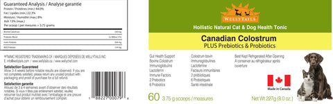 WellyTails Calostro Canadiense + Probióticos y Prebióticos