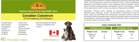 WellyTails Calostro Canadiense + Probióticos y Prebióticos