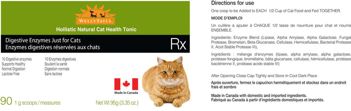 WellyTails Enzimas Digestivas Sólo para Gatos 90g