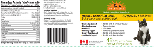 WellyTails Mature/Senior Cat Care ADVANCED  242 grams