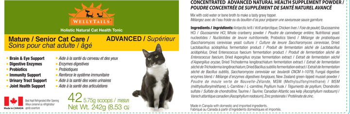 WellyTails Mature/Senior Cat Care ADVANCED  242 grams
