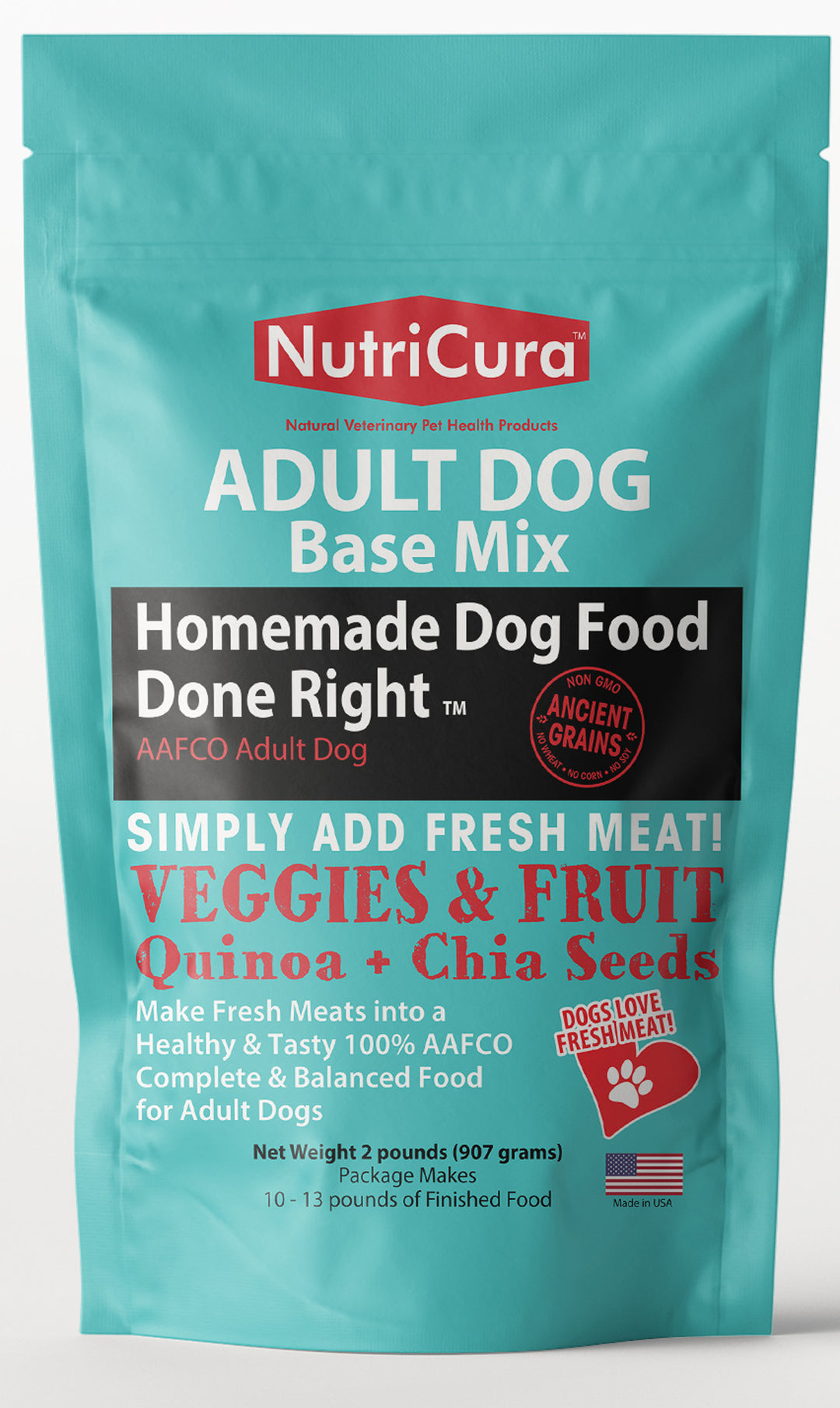 NutriCura  Veterinary Clinic  HOMEMADE AAFCO Adult & Senior Dog Food Base Mix