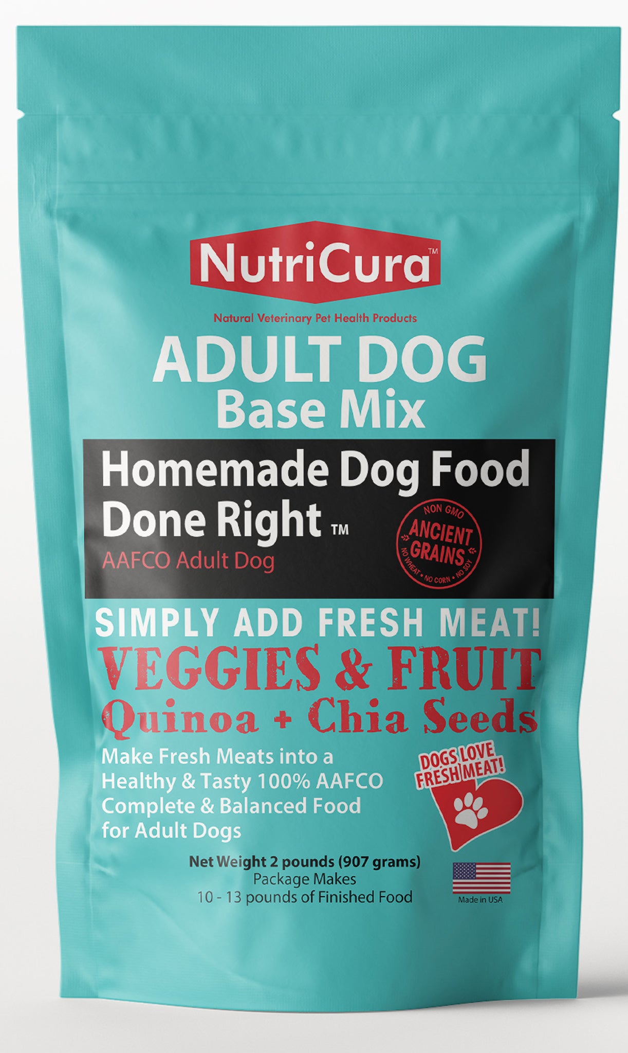 NutriCura  Veterinary Clinic  HOMEMADE AAFCO Adult & Senior Dog Food Base Mix