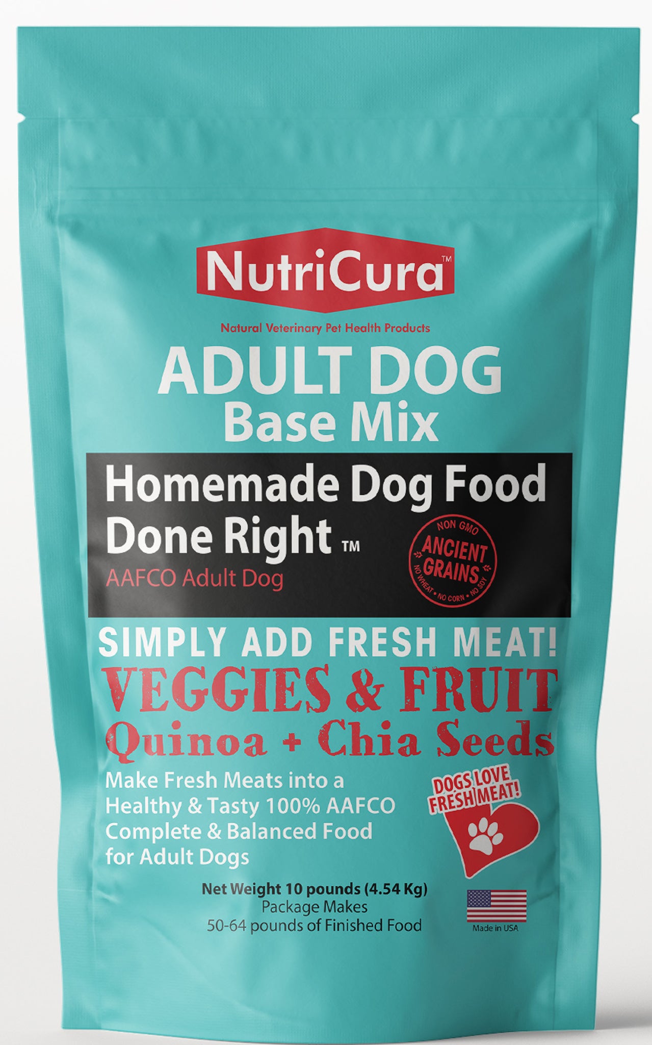 NutriCura  Veterinary Clinic  HOMEMADE AAFCO Adult & Senior Dog Food Base Mix