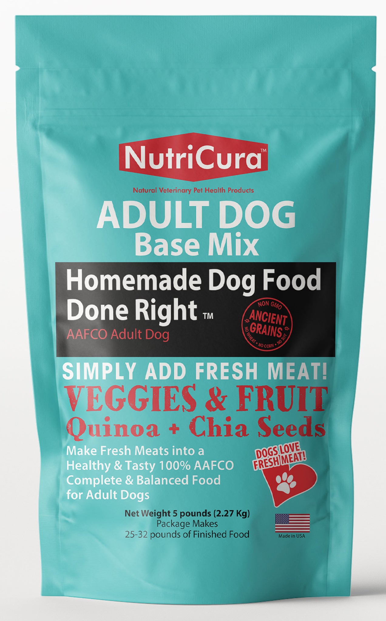 NutriCura  Veterinary Clinic  HOMEMADE AAFCO Adult & Senior Dog Food Base Mix