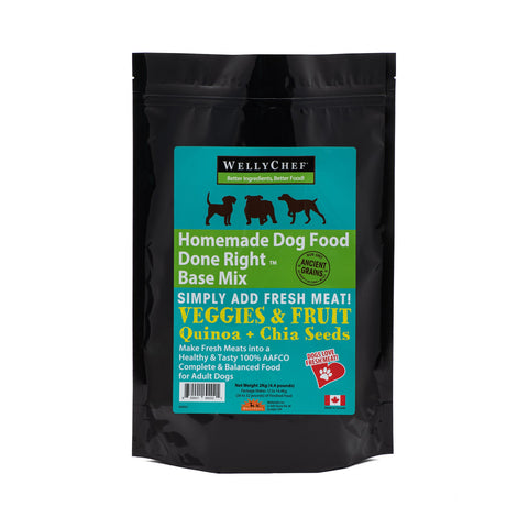 WellyChef Alimento casero para perros adultos bien hecho MEZCLA BASE: solo agregue la carne fresca