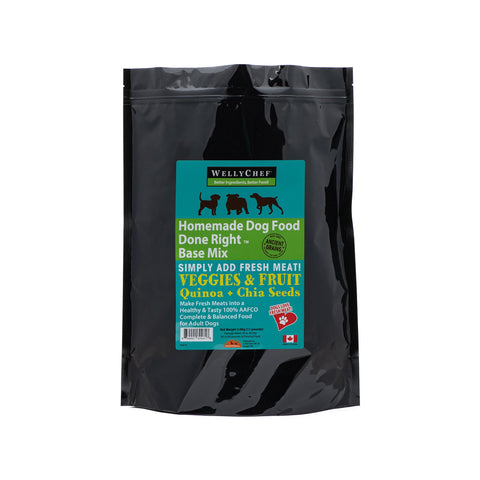 WellyChef Alimento casero para perros adultos bien hecho MEZCLA BASE: solo agregue la carne fresca