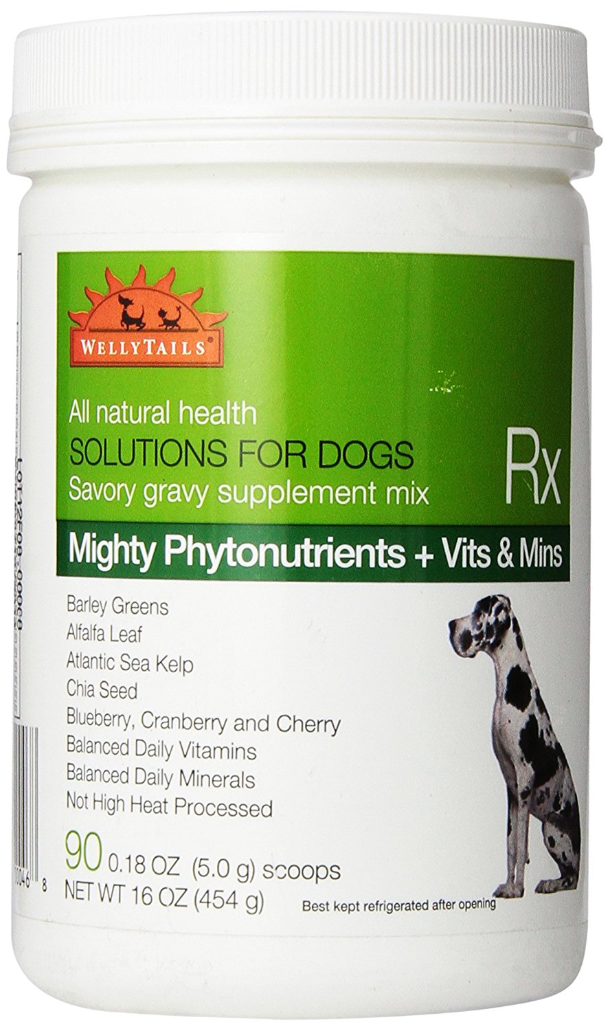 WellyTails Dog Supplements Mighty Green Phytonutrients plus Vitamins & Minerals - WellyTails Inc.