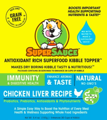 SUPERSAUCE ANTIOXIDANT RICH SUPERFOOD KIBBLE TOPPER - IMMUNITY SUPPORT CHICKEN LIVER