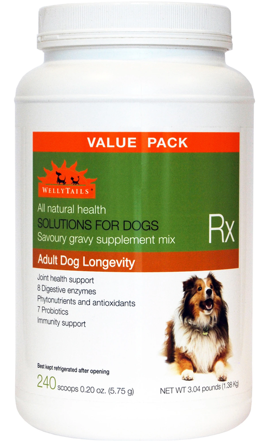 WellyTails Adult Dog Supplement for Longevity, Joint Health, Immunity and Digestion Support