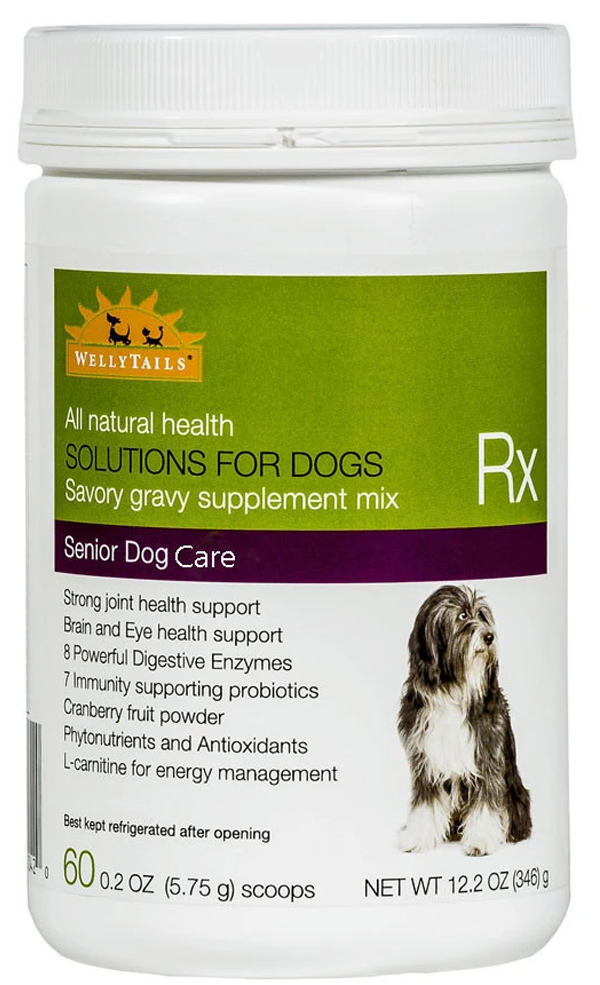 Suplemento nutricional para perros mayores WellyTails para la salud de las articulaciones y del tracto urinario