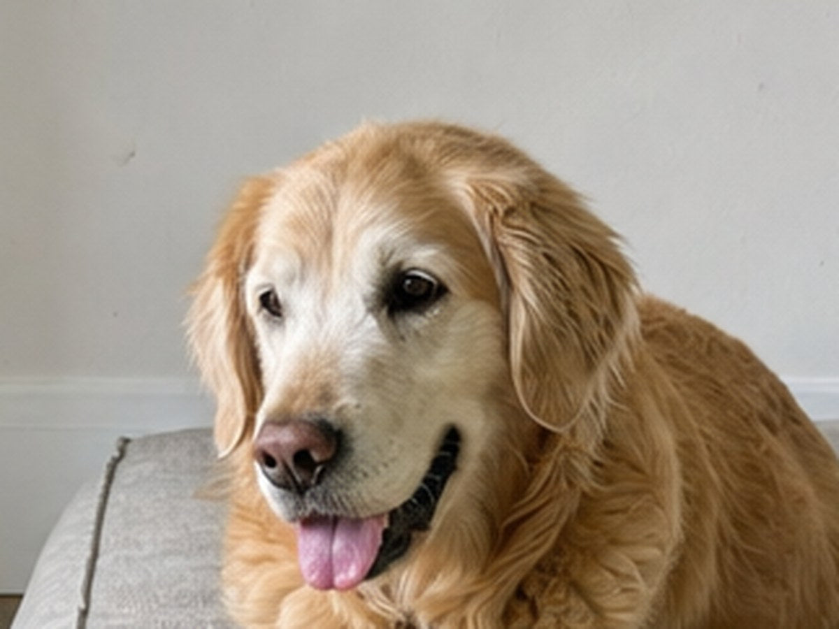 A dog relaxing at home